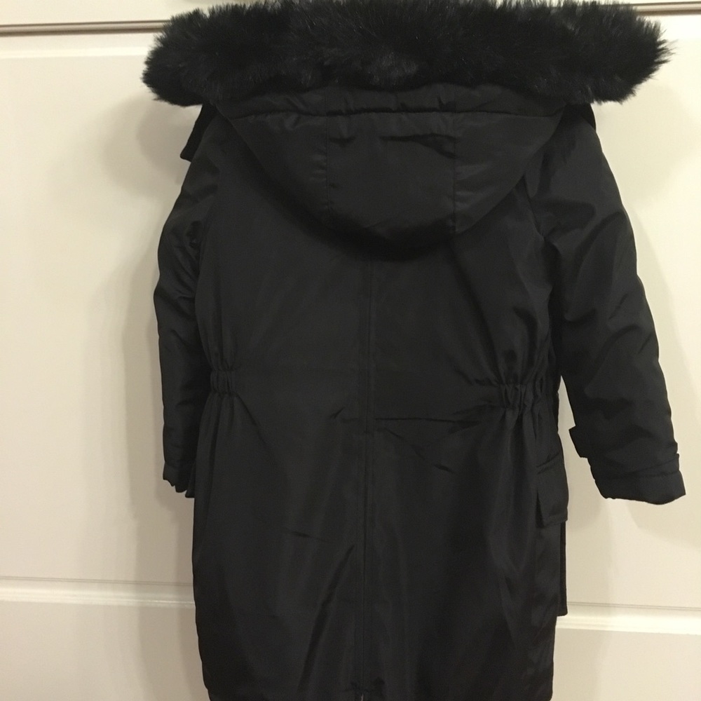 Long Black Polo Toddler Girl Winter Coat